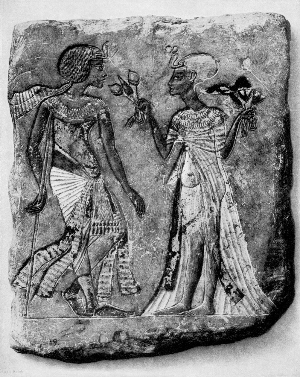 Król Egiptu Amenophis IV i jego żona autorstwa Egyptian 18th Dynasty