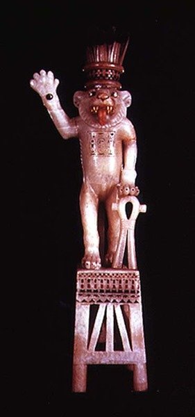 Pleomorficzny wazon maści, z Grobowca Tutanchamona, Nowe Królestwo (alabaster) autorstwa Egyptian 18th Dynasty