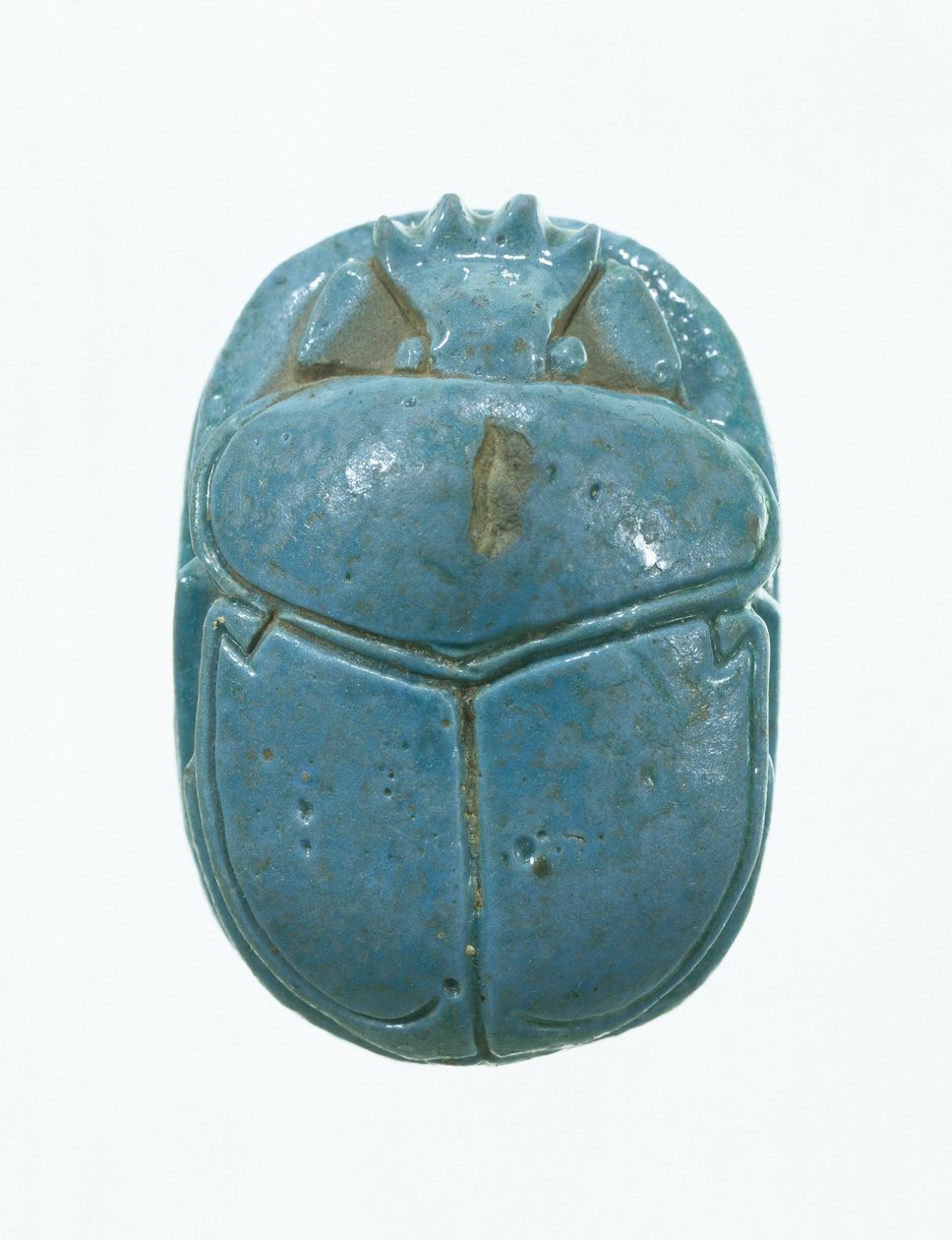 Skarabeusz małżeński Amenhotepa III i królowej Tiye, Nowe Królestwo (szkliwiony fajans) autorstwa Egyptian 18th Dynasty