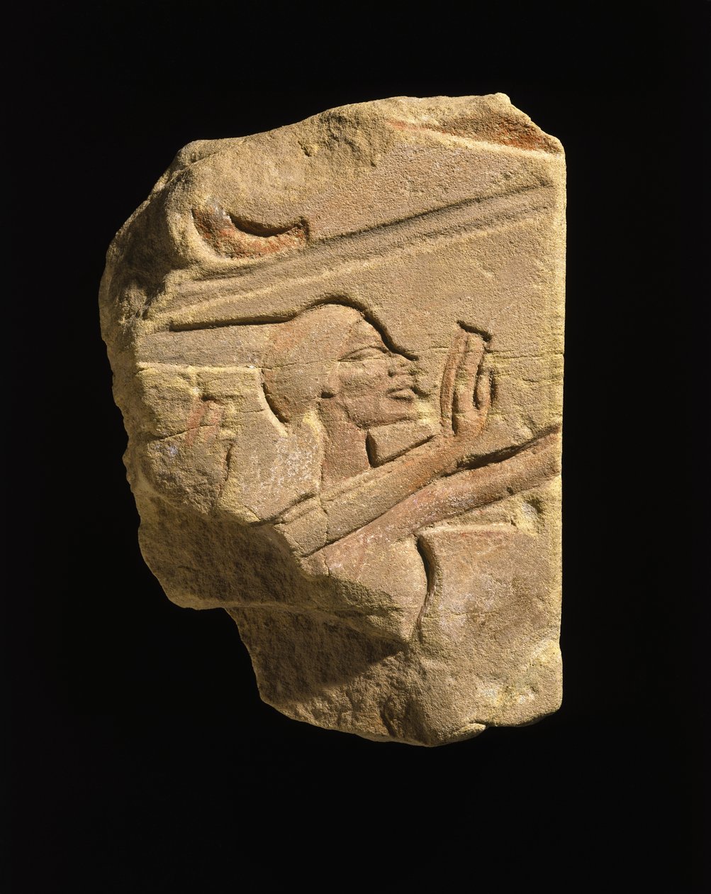 Nubijski w geście uwielbienia, z Karnaku, Egipt, Okres Amarneński, Nowe Państwo, ok. 1353-1336 pne (piaskowiec) autorstwa Egyptian 18th Dynasty