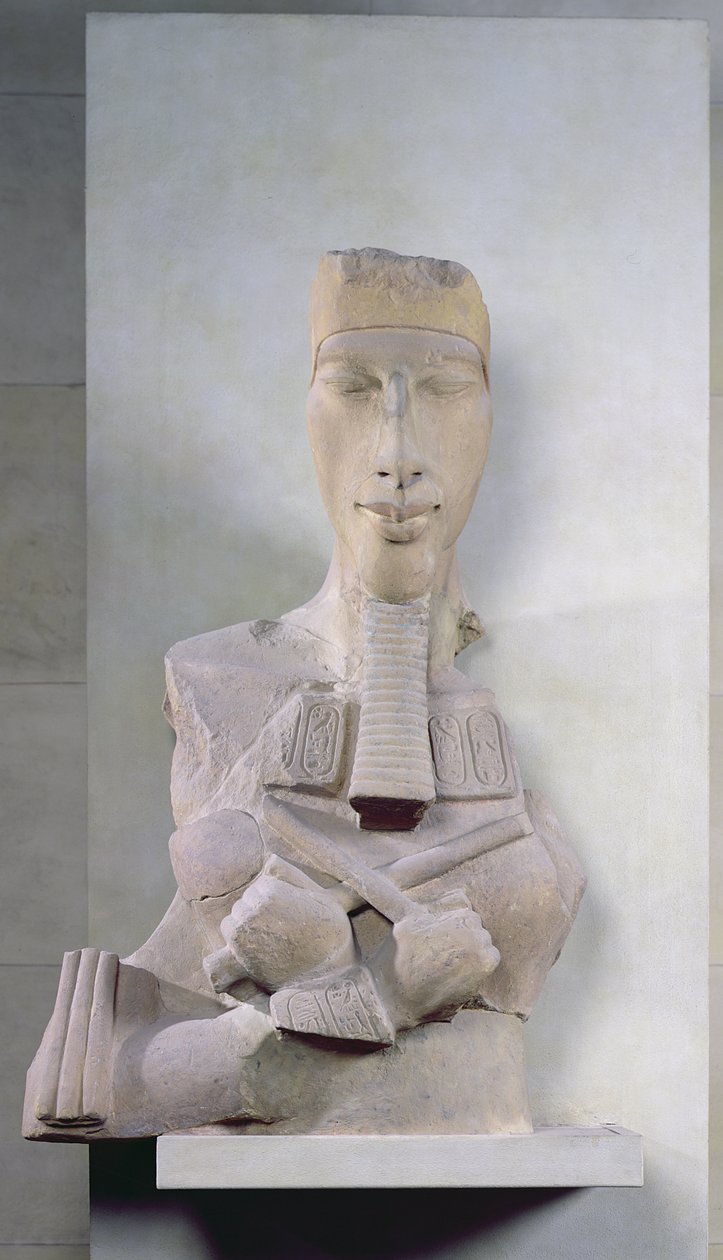 Słup Ozyrysa Amenofisa IV (Echnatona) z Karnaku, okres amarneński, Nowe Państwo, ok. 1353-37 pne (piaskowiec) autorstwa Egyptian 18th Dynasty
