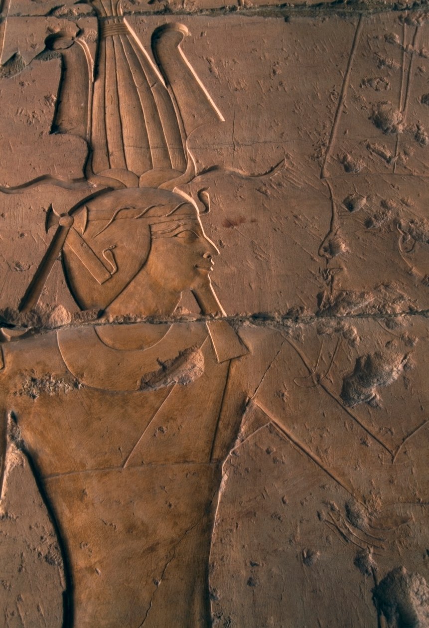 Malowana płaskorzeźba, świątynia grobowa Hatszepsut, Deir el-Bahri, nekropolia tebańska (lista światowego dziedzictwa UNESCO) autorstwa Egyptian 18th Dynasty