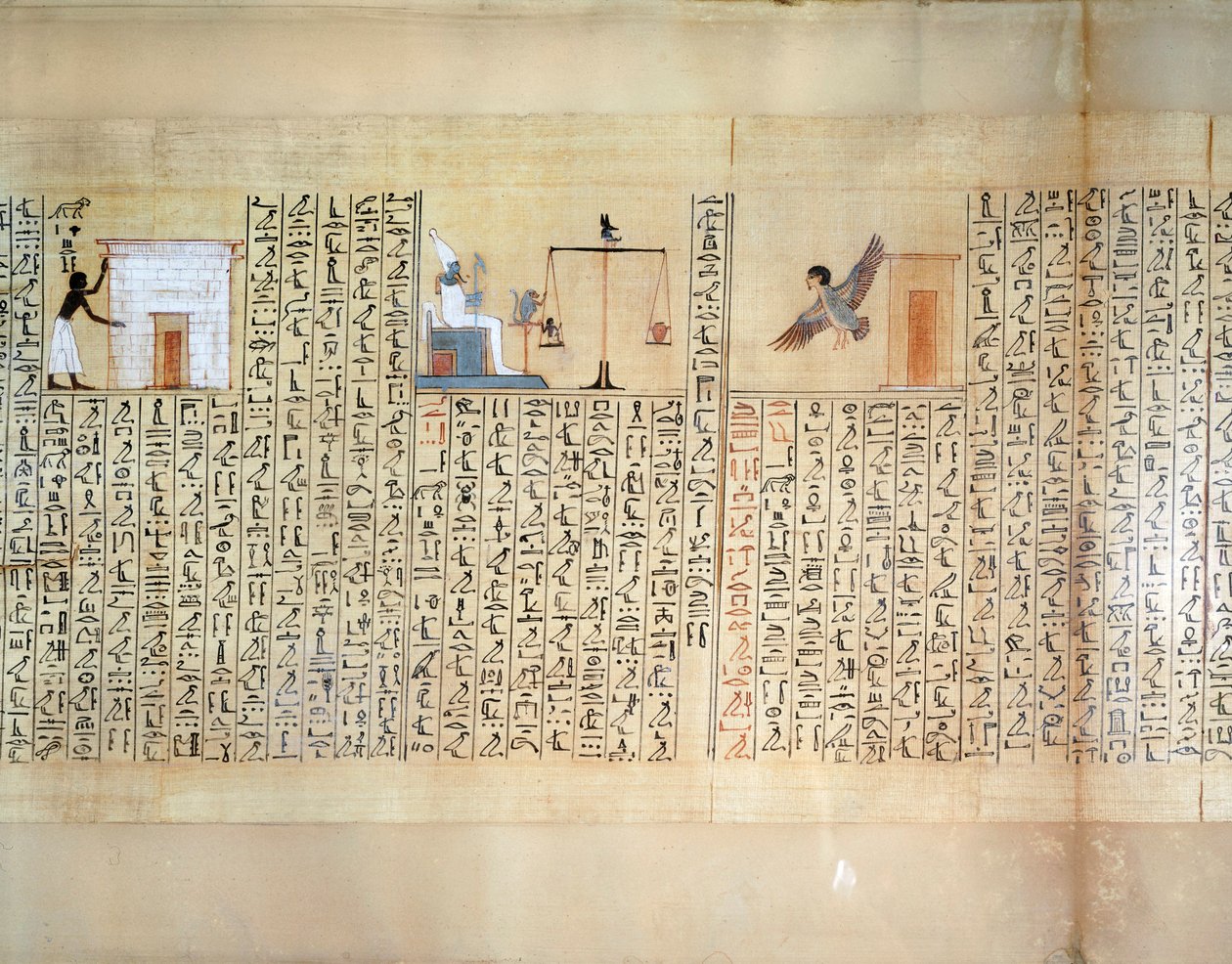 Papirus przedstawiający ważenie serca, z Księgi Umarłych z Maiherperi autorstwa Egyptian 18th Dynasty