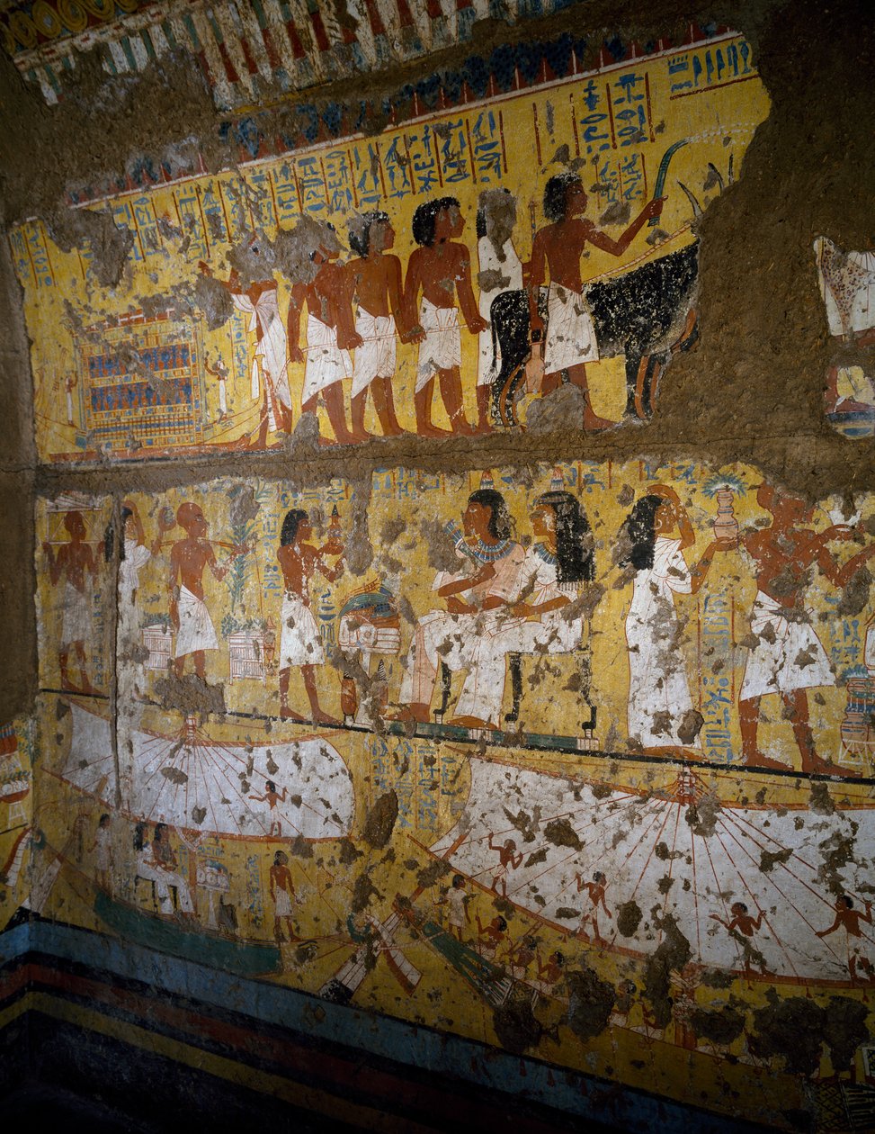 Rekonstrukcja kaplicy Mai, Deir el-Medina, glina i malowany stiuk, cywilizacja egipska, Nowe Królestwo, XVIII dynastia autorstwa Egyptian 18th Dynasty