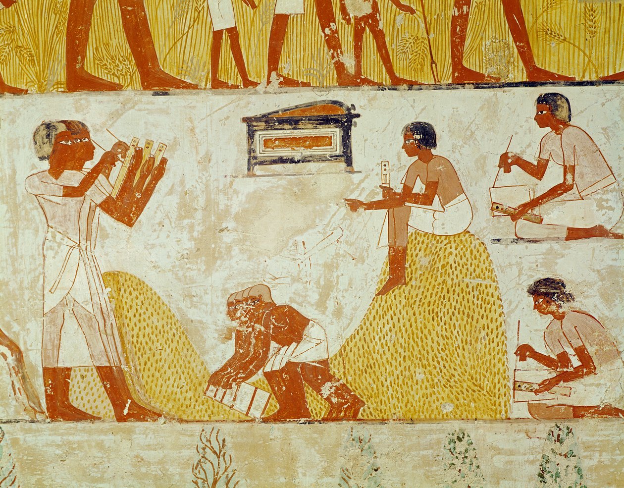 Nagranie żniw, z Grobowca Menny (malowidło ścienne) autorstwa Egyptian 18th Dynasty