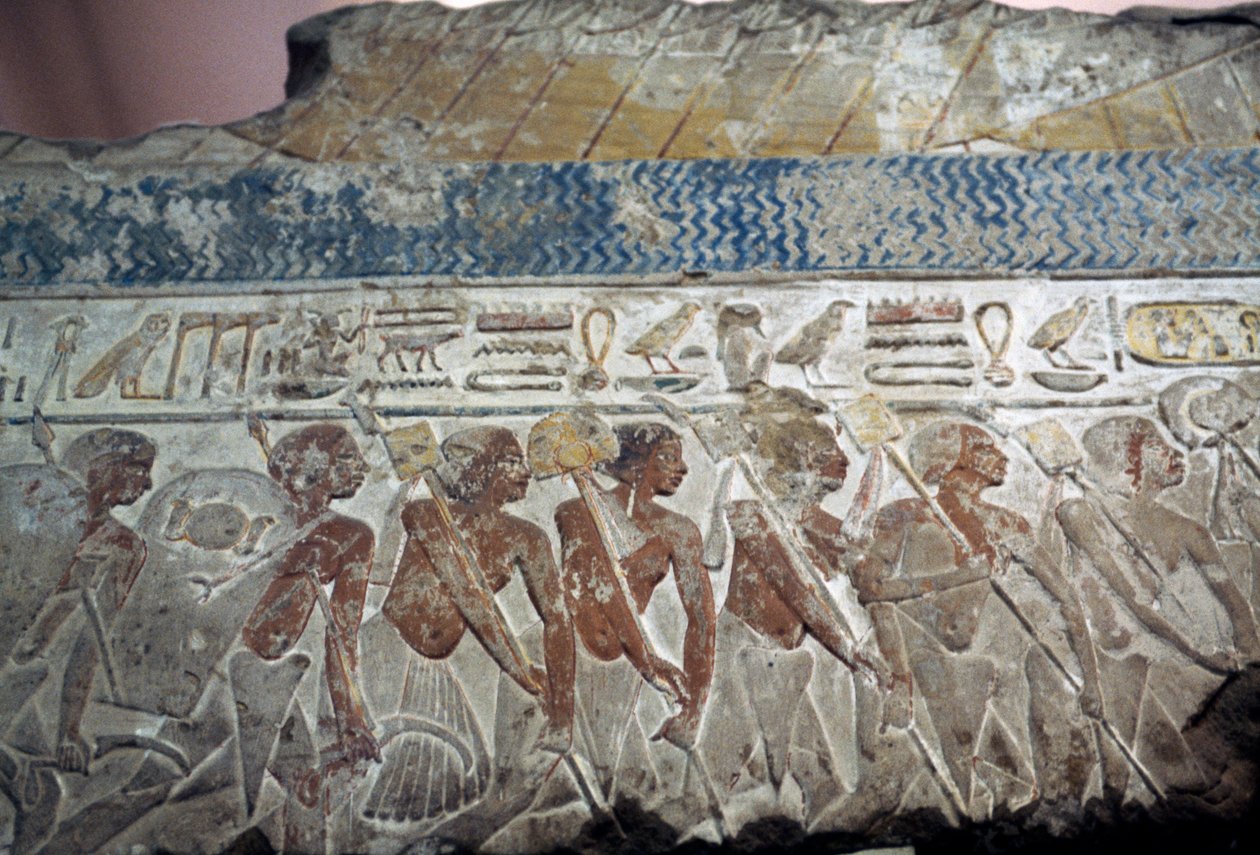 Relief z parady wojskowej autorstwa Egyptian 18th Dynasty