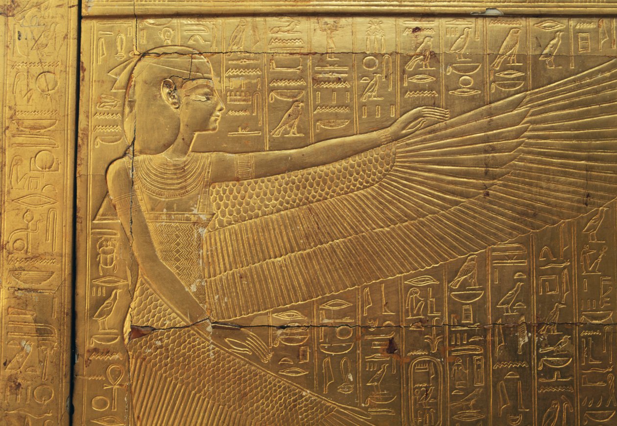 Relief na tylnym zewnętrznym panelu drugiej kaplicy pogrzebowej, Skarbiec Tutanchamona, Egipt, cywilizacja egipska, Nowe Państwo, XVIII dynastia autorstwa Egyptian 18th Dynasty