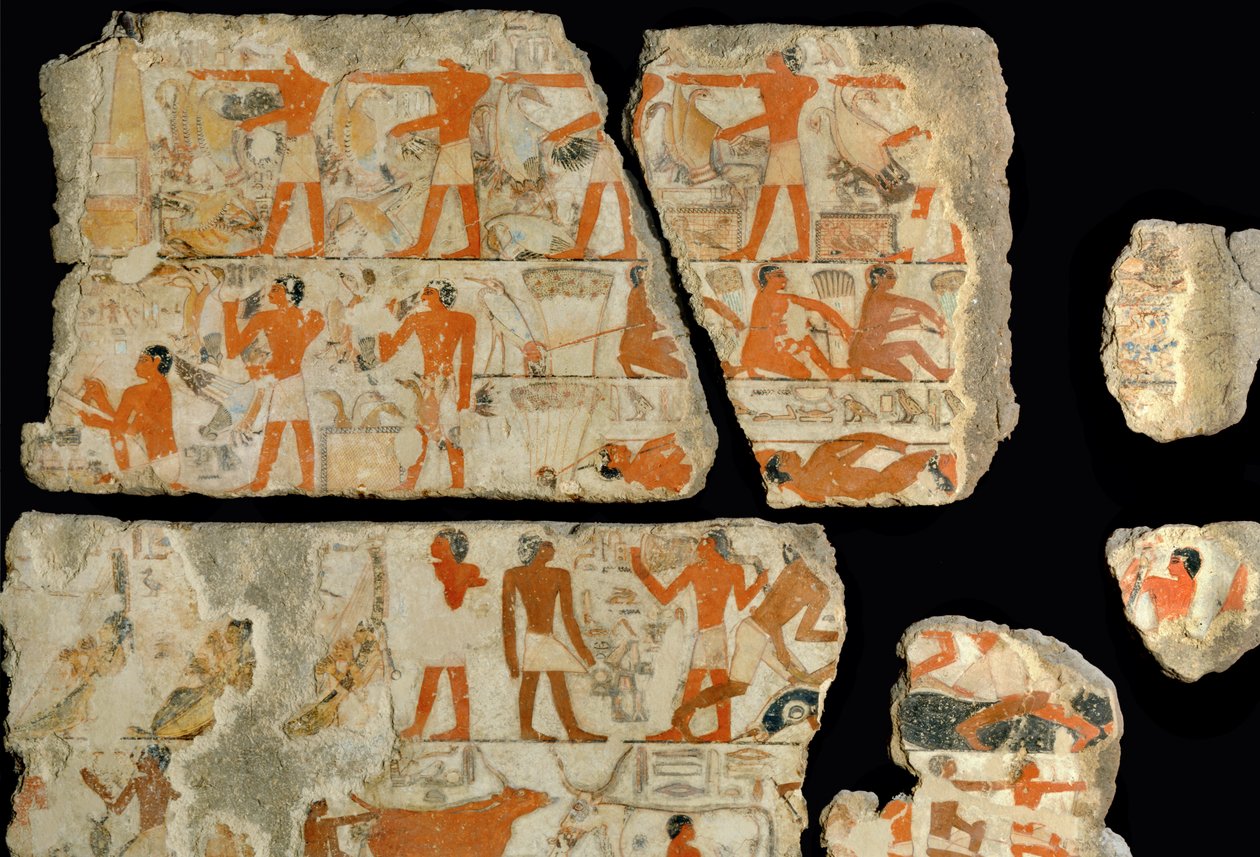 Scena na bagnach rzeki Nil ... autorstwa Egyptian 18th Dynasty