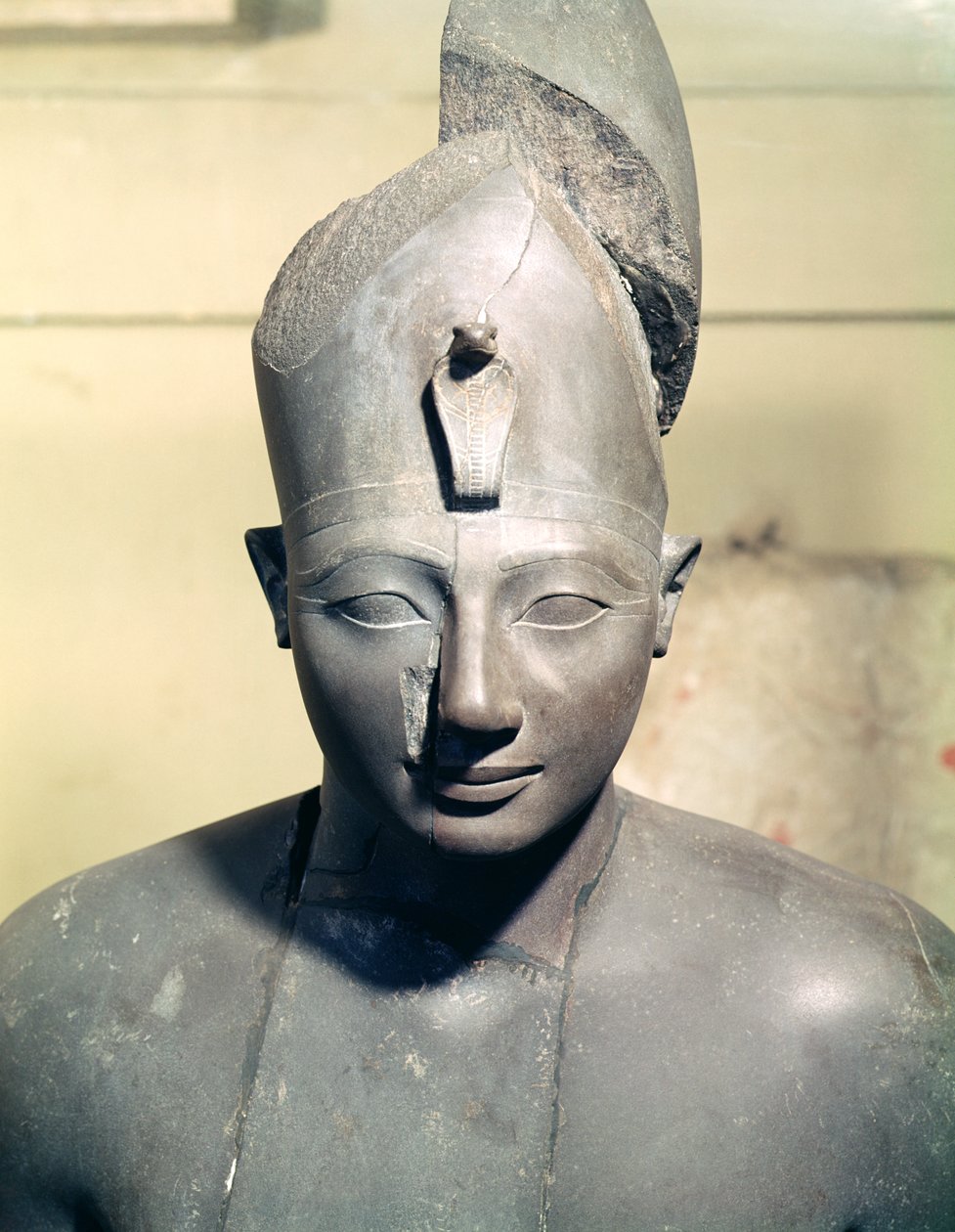 Posąg Totmesa III (rządził 1504-1450 pne), ze świątyni Amona, Karnak (bazalt) autorstwa Egyptian 18th Dynasty