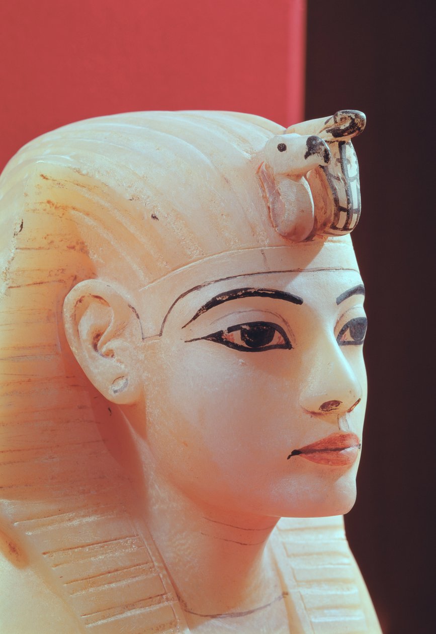 Korek z jednej z urn kanopskich, z grobowca Tutanchamona (ok. 1370-52 pne) Nowe Królestwo (alabaster) autorstwa Egyptian 18th Dynasty