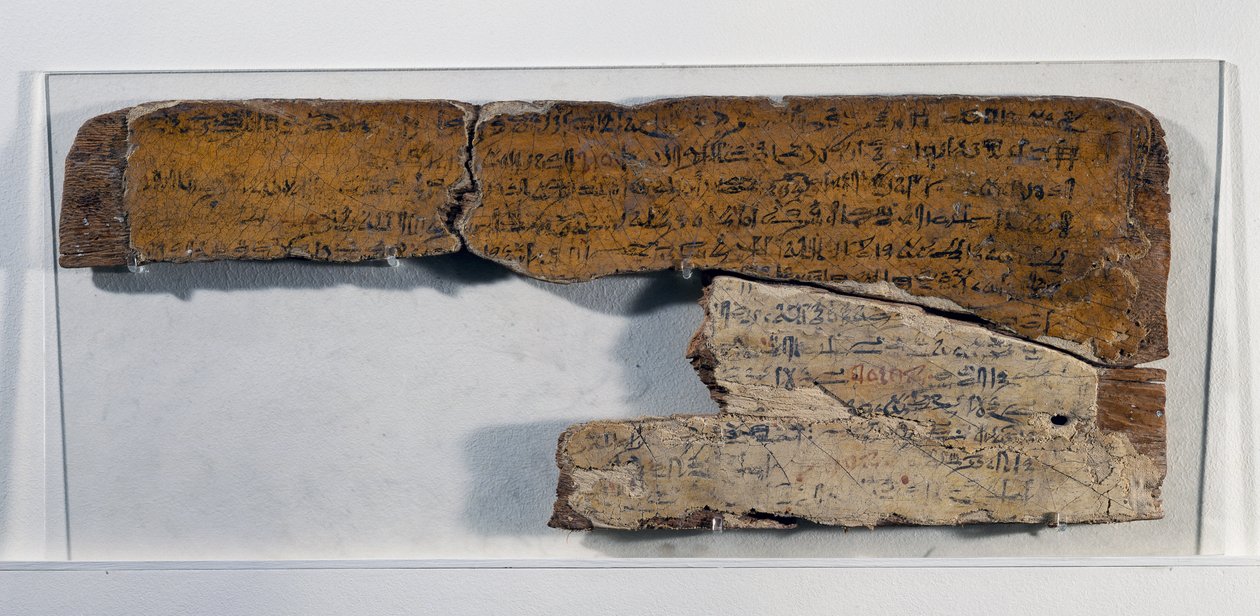 Tabliczka z tekstem z Satyry na rzemiosło, drewno, 52 x 20,5 x 1 cm, cywilizacja egipska, Nowe Państwo, dynastia XVIII autorstwa Egyptian 18th Dynasty