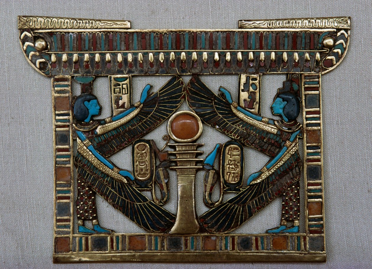 Napierśnik w kształcie świątyni, skarbiec Tutenchamona, Egipt, cywilizacja egipska, Nowe Państwo, XVIII dynastia autorstwa Egyptian 18th Dynasty