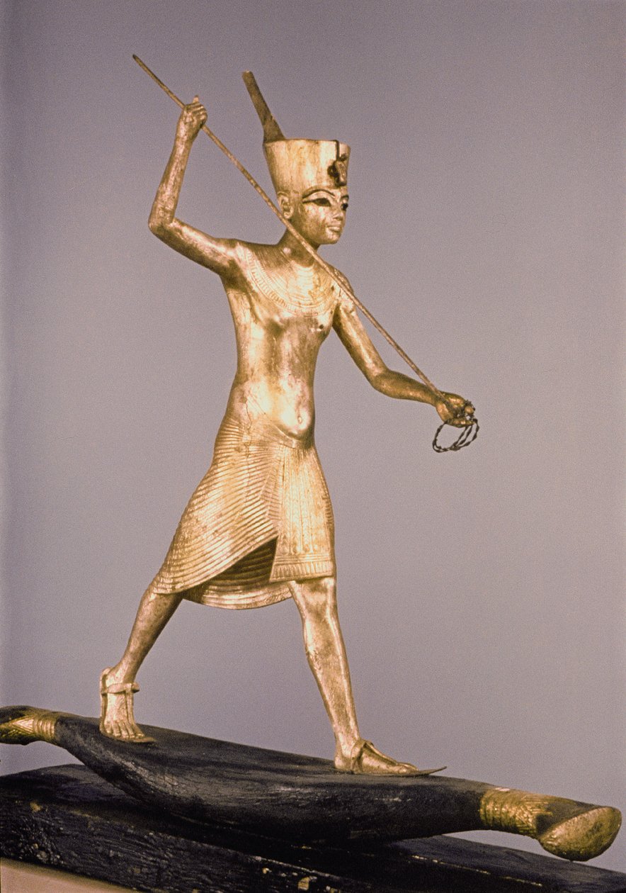 Harpooner z Grobowca Tutanchamona (ok. 1370-1352 pne) Nowe Królestwo (brąz i pozłacane drewno) autorstwa Egyptian 18th Dynasty