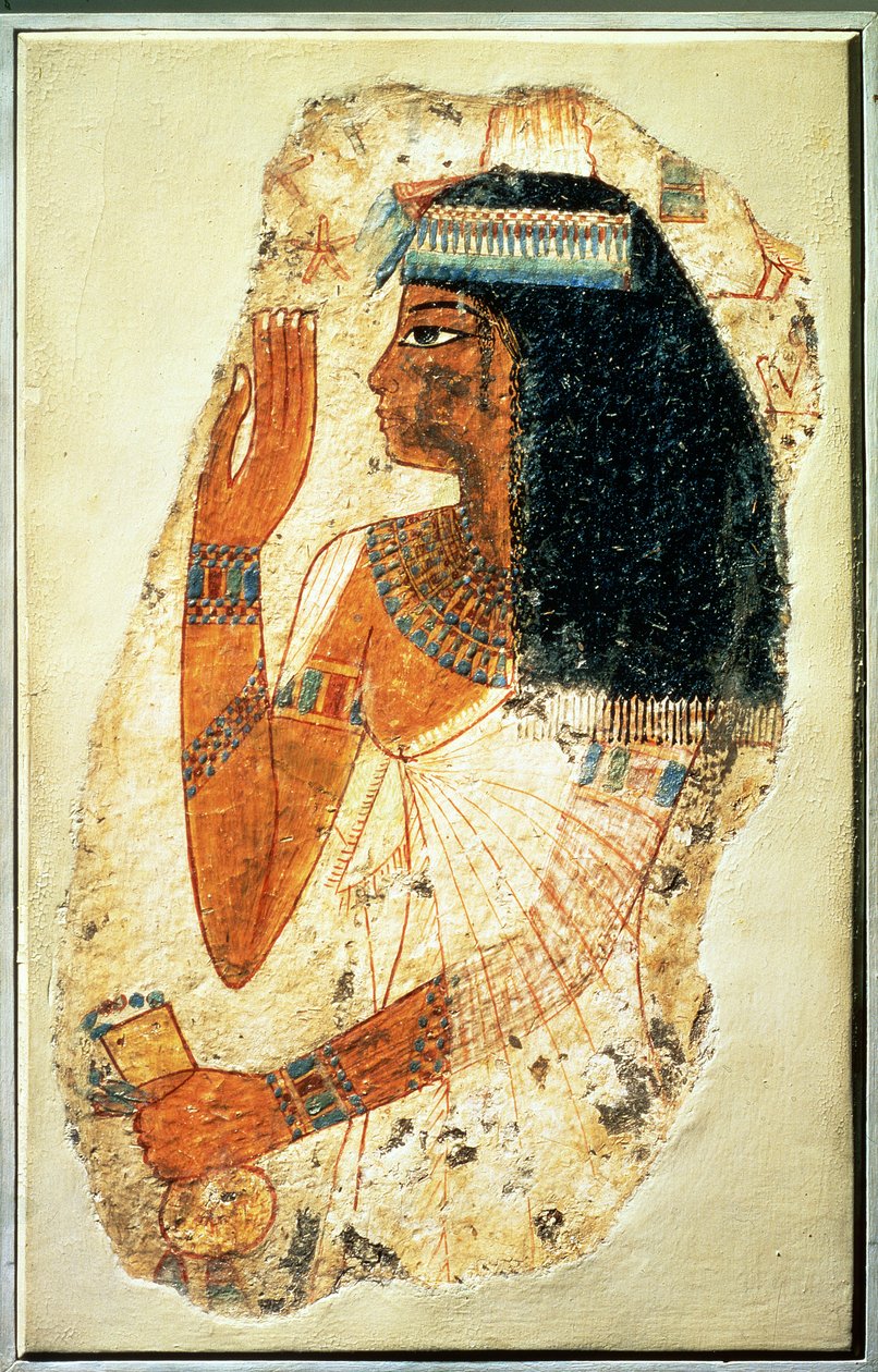 Kobieta Tjepu, Teb, Grób 181, Nowe Państwo (tynk malowany) autorstwa Egyptian 18th Dynasty