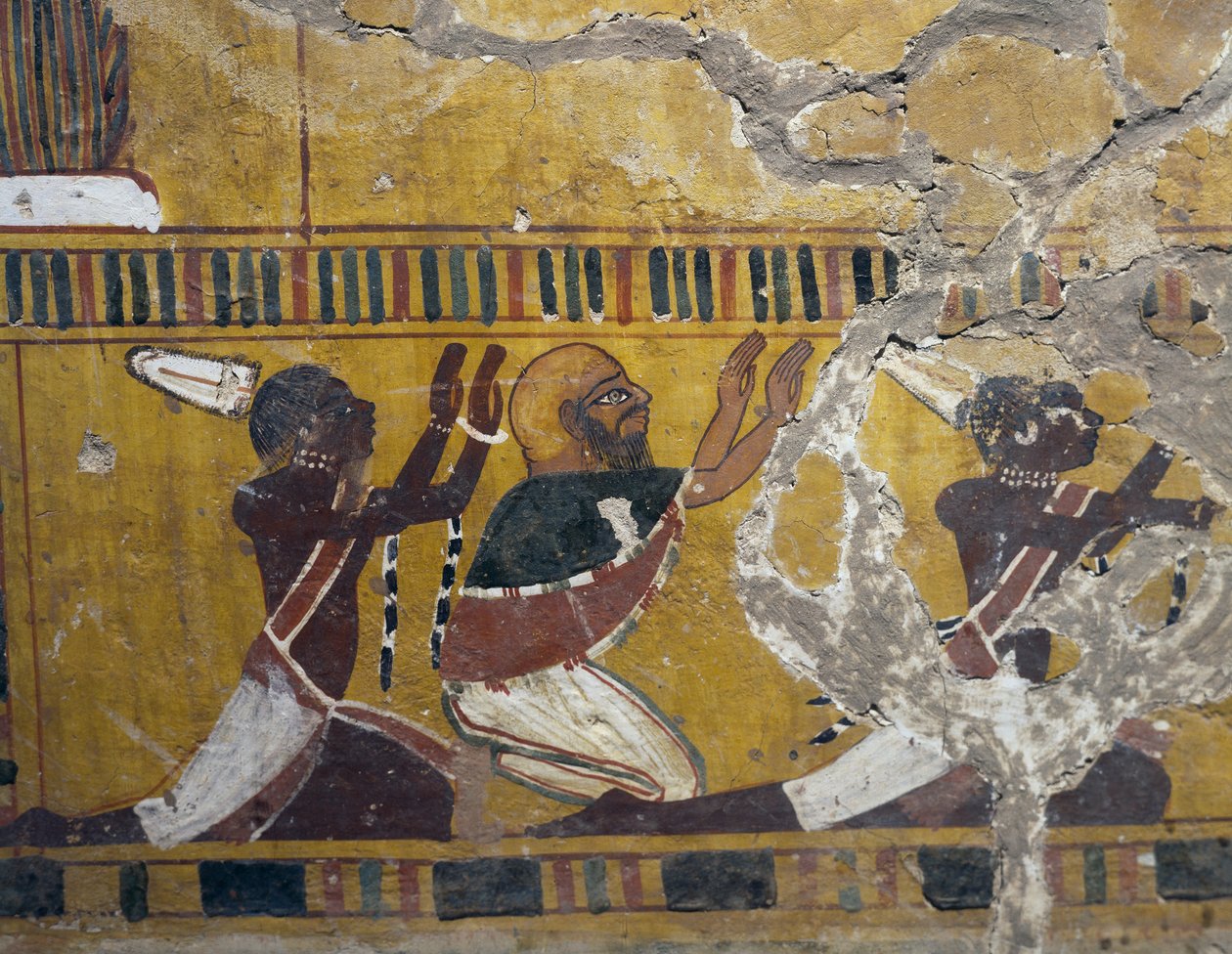 Podporządkowane ludy, Nubijczycy, Libijczycy i Azjaci, malowidło z grobowca Amenhotepa III w Tebach, cywilizacja egipska, Nowe Państwo, XVIII dynastia autorstwa Egyptian 18th Dynasty
