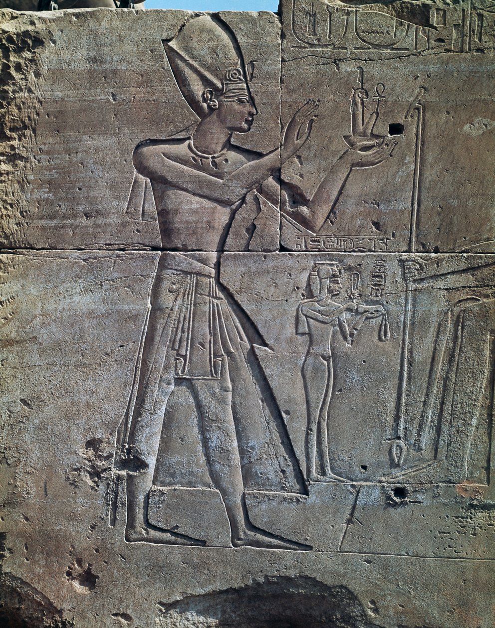 Thutmose III, relief, świątynia Amona, kompleks świątynny w Karnaku (lista światowego dziedzictwa UNESCO) autorstwa Egyptian 18th Dynasty