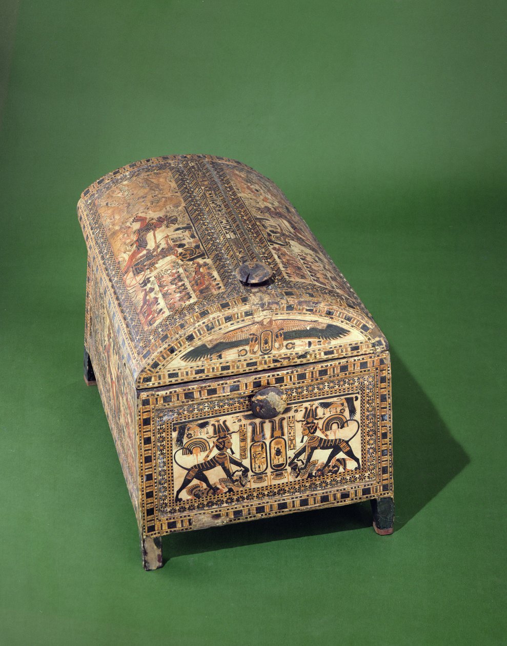 Skrzynia Tutanchamona, Nowe Królestwo, ok. 1340 pne (malowane drewno) autorstwa Egyptian 18th Dynasty