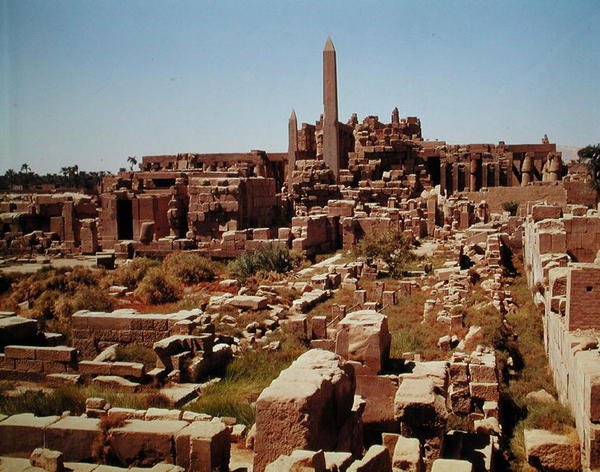 Widok świątyni Amona, Nowe Królestwo autorstwa Egyptian 18th Dynasty