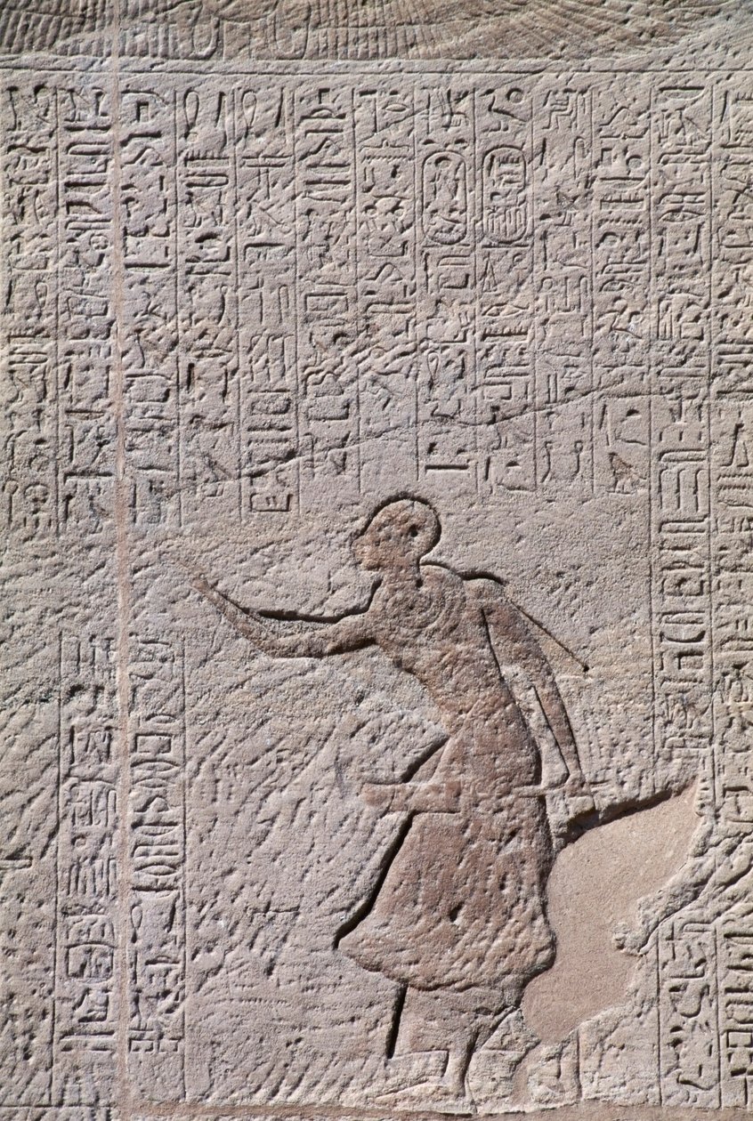 Płaskorzeźba z Małej Świątyni Hathor, poświęconej królowej Nefertari, Abu Simbel (lista światowego dziedzictwa UNESCO) autorstwa Egyptian 19th Dynasty