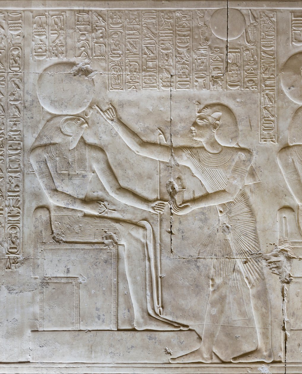 Płaskorzeźba, świątynia Seti I, Abydos, Egipt autorstwa Egyptian 19th Dynasty