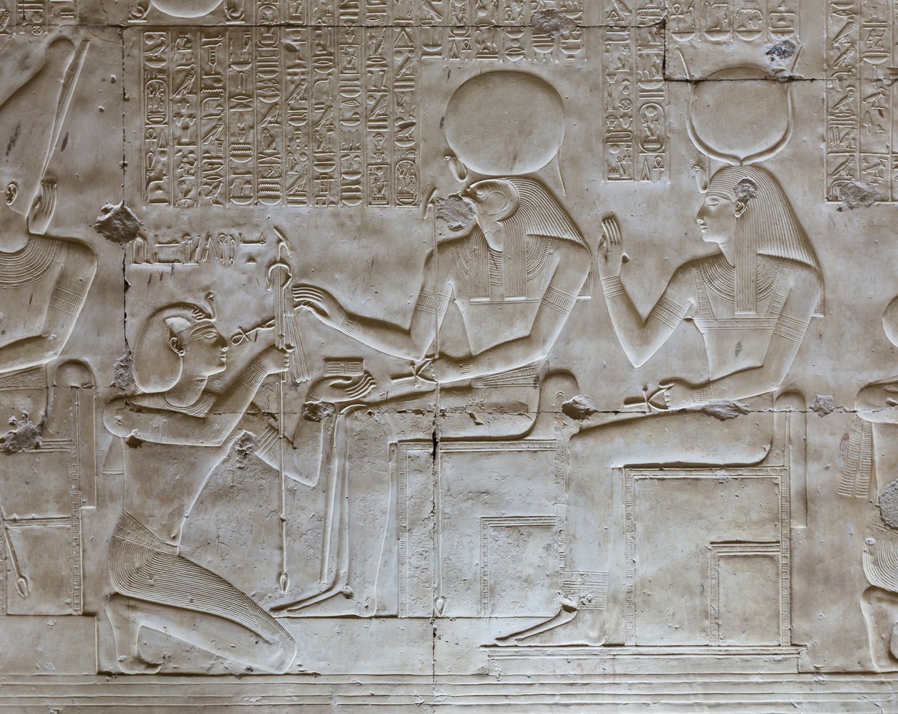 Basrelief, templo de Seti I, Abydos, Egyptpolish autorstwa Egyptian 19th Dynasty