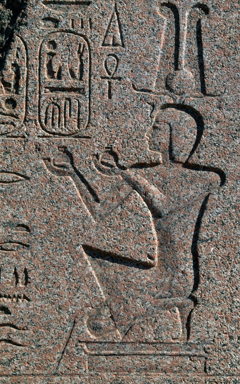 Blok z reliefami i inskrypcjami Ramzesa II, Wielka Świątynia Amona, Tanis, Egipt, cywilizacja egipska, Nowe Państwo, XIX dynastia autorstwa Egyptian 19th Dynasty
