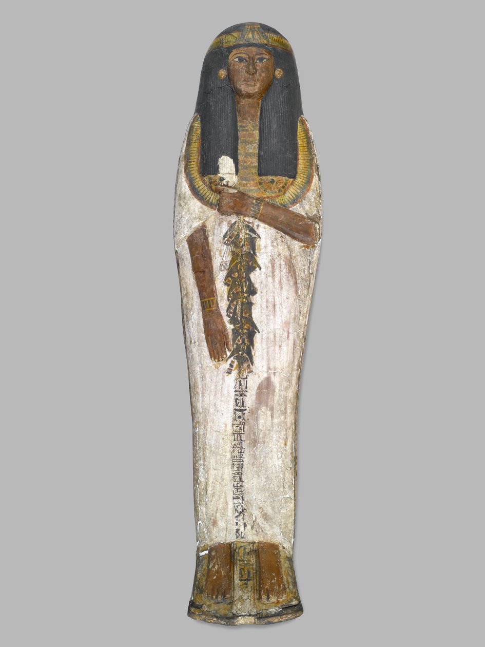 Trumna Pani Domu, Weretwahset, przepisana na Bensuipet, znaleziona w Tebach, Nowe Królestwo, ok. 1292-1190 pne (drewno malowane) (patrz także 293507) autorstwa Egyptian 19th Dynasty