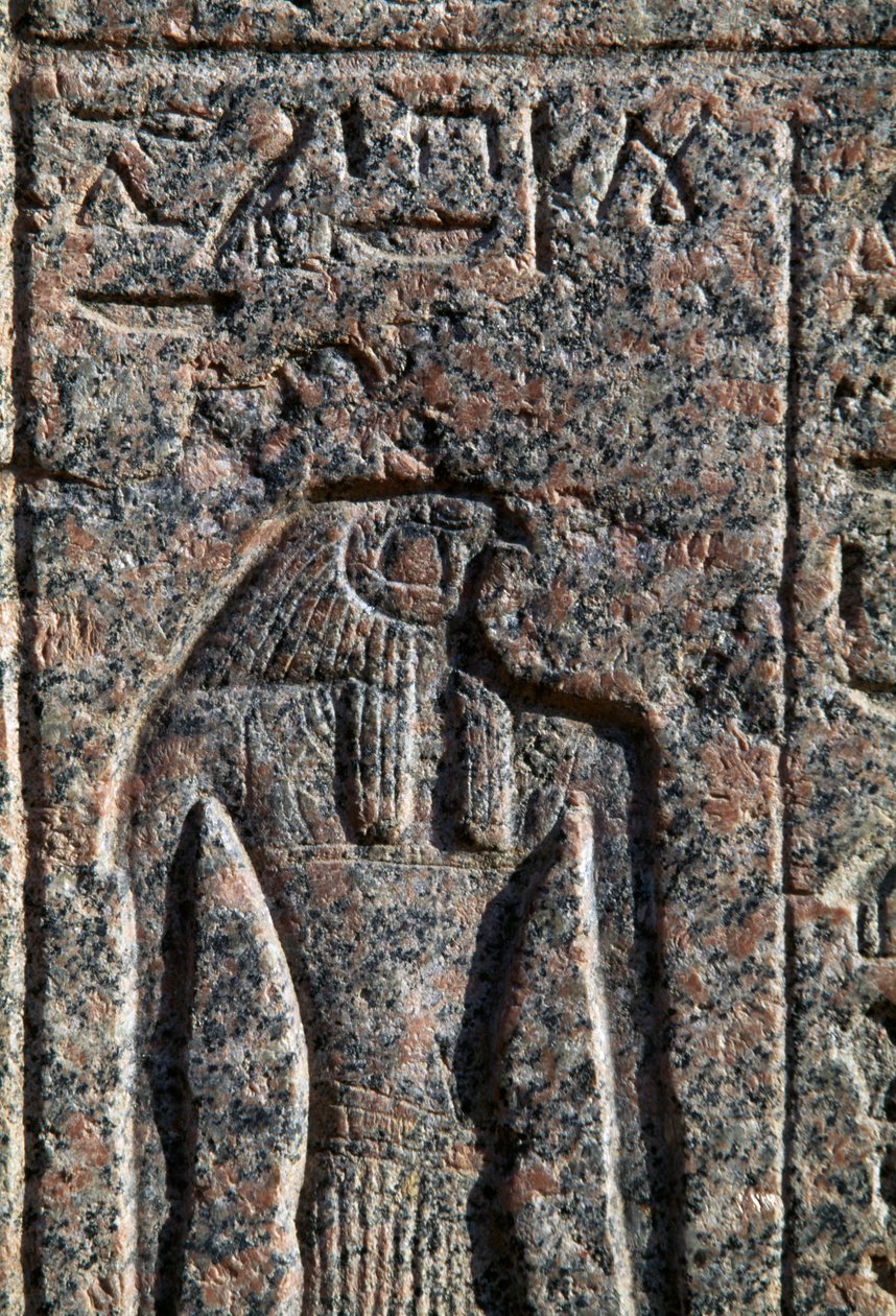 Wizerunek Horusa, inskrypcja i płaskorzeźba Horusa i Thotha, sarkofag Amenhotepa, Memfis, Egipt, Nowe Królestwo, XIX dynastia autorstwa Egyptian 19th Dynasty