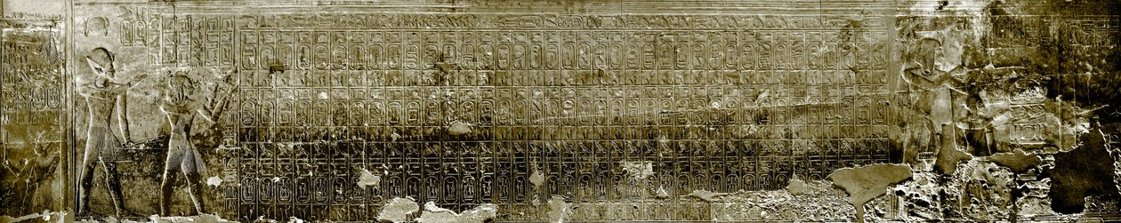 Starożytność egipska: lista królów Abydos. Świątynia Seti (Sety lub Seti) I (XIX dynastia) autorstwa Egyptian 19th Dynasty