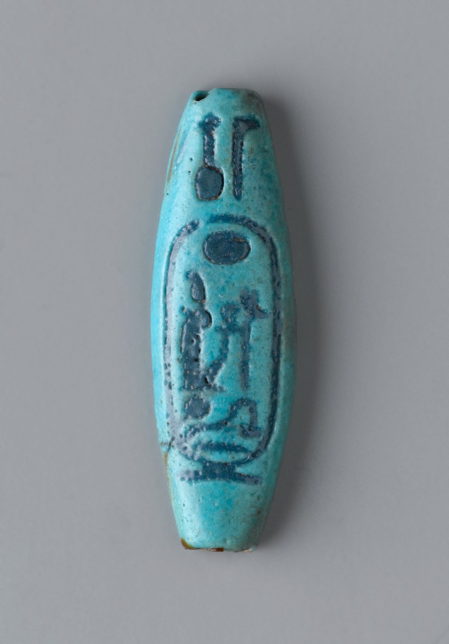Podłużny owalny koralik, Nowe Królestwo (fajans) autorstwa Egyptian 19th Dynasty