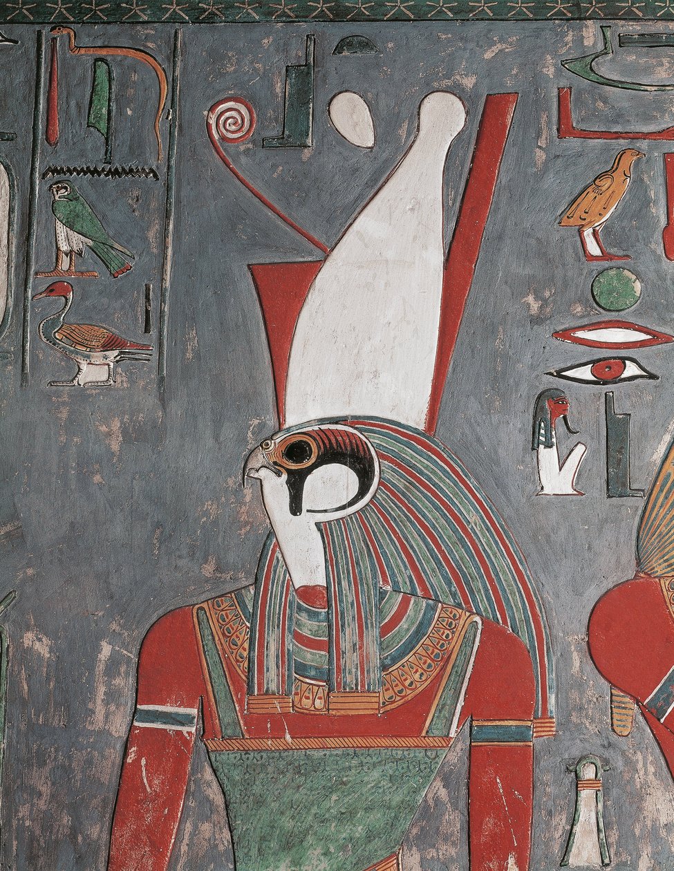 Horus w podwójnej koronie, Grób Horemheba, Dolina Królów, Luksor, Starożytne Teby (zdjęcie) autorstwa Egyptian 19th Dynasty