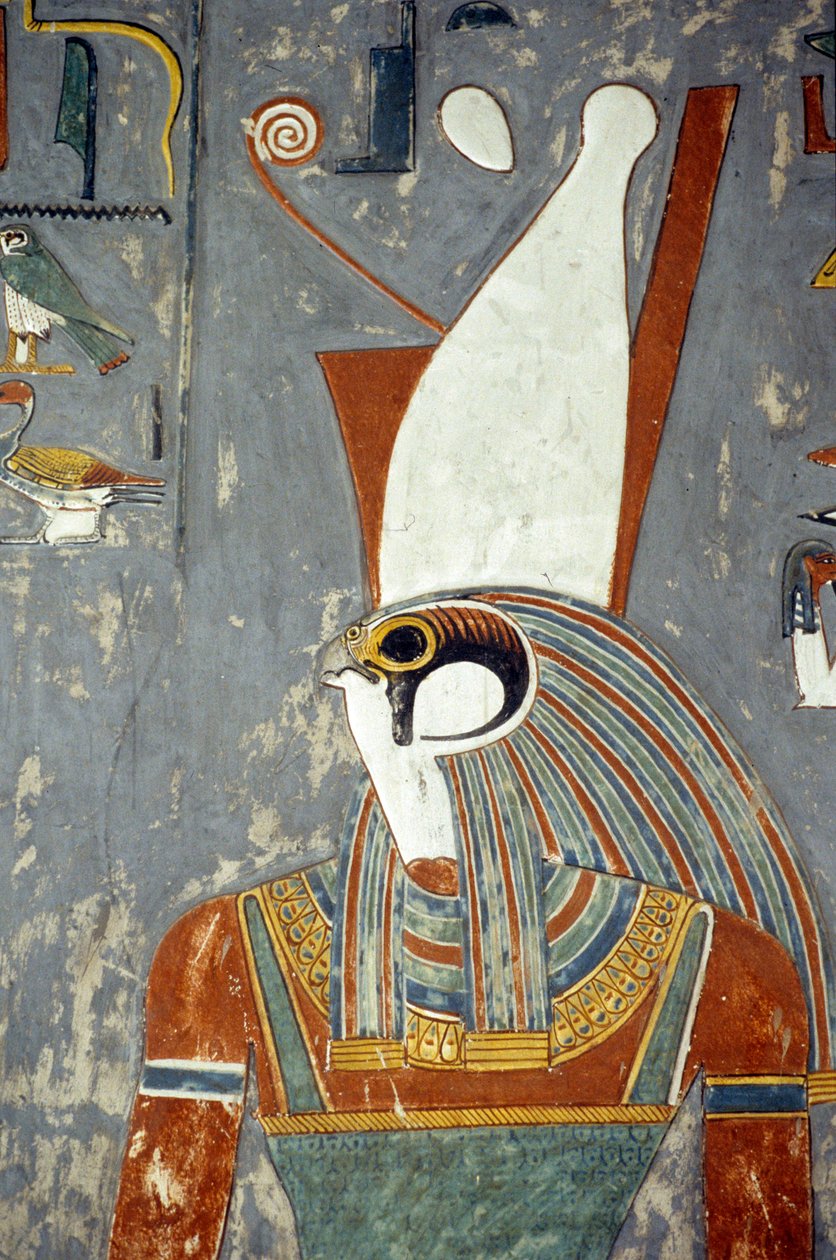 Horus w podwójnej koronie, Grób Horemheba, Dolina Królów, Luksor, Starożytne Teby (zdjęcie) autorstwa Egyptian 19th Dynasty