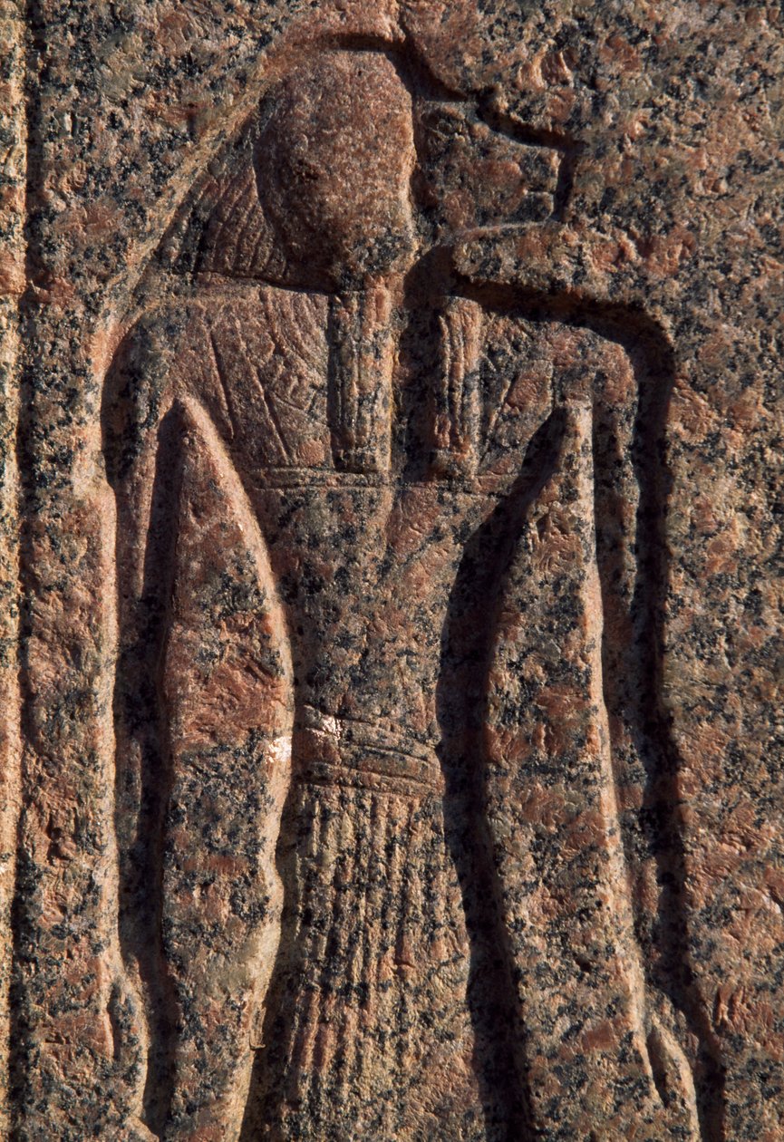 Inskrypcja i płaskorzeźba Anubisa i innego boga, sarkofag Amenhotepa, Memfis (Lista światowego dziedzictwa Unesco) autorstwa Egyptian 19th Dynasty