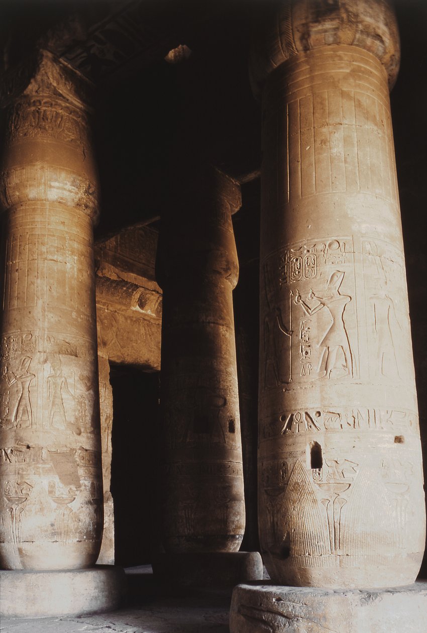 Wnętrze pierwszej sali hipostylowej, Nowe Królestwo autorstwa Egyptian 19th Dynasty