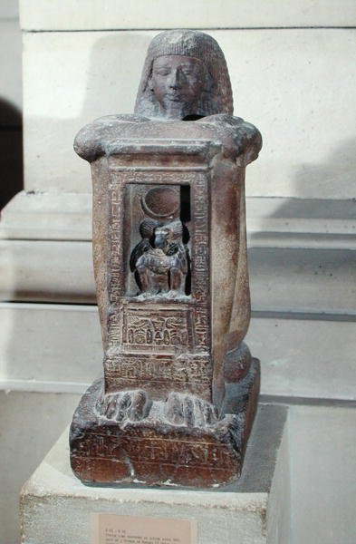 Naoforyczny posąg skryby, Kha, z bogiem Totem w naos, Nowe Królestwo, ok. 1279-1212 pne (kwarcyt) autorstwa Egyptian 19th Dynasty