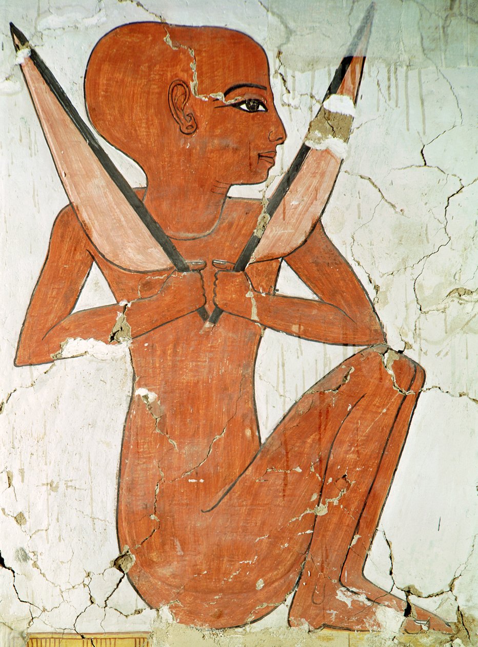 Bóstwo Naos, z grobowca Nefertari, Nowe Królestwo (malarstwo ścienne) autorstwa Egyptian 19th Dynasty