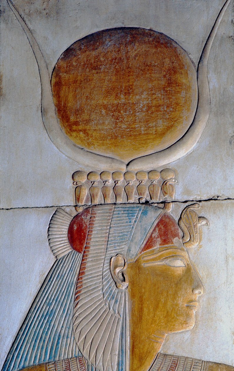 Profil Izydy, Świątynia Seti I, Abydos autorstwa Egyptian 19th Dynasty