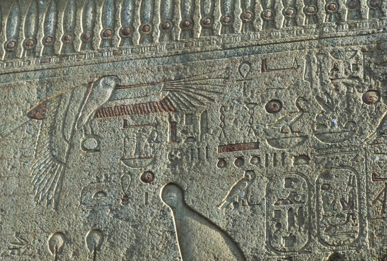 Relief, świątynia Amona, Luksor, starożytne Teby (lista światowego dziedzictwa UNESCO) autorstwa Egyptian 19th Dynasty