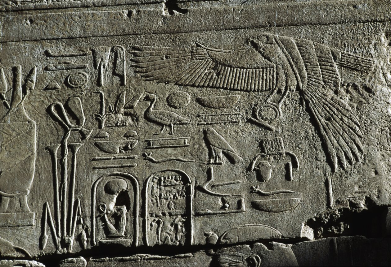 Relief, świątynia Amona, Luksor, starożytne Teby (lista światowego dziedzictwa UNESCO) autorstwa Egyptian 19th Dynasty