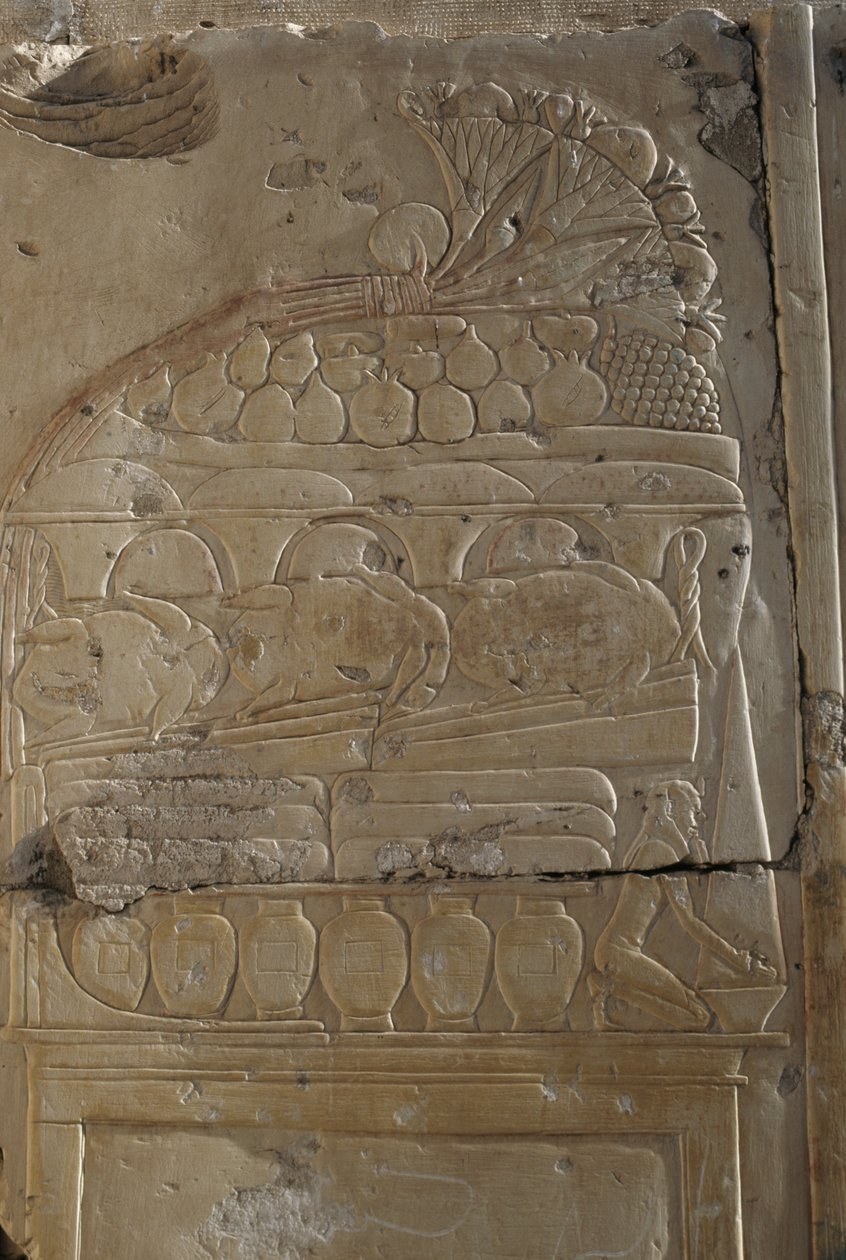 Relief, świątynia Ramzesa II, Abydos, Egipt, cywilizacja egipska, Nowe Państwo, dynastia XIX (zdjęcie ilustracyjne) autorstwa Egyptian 19th Dynasty