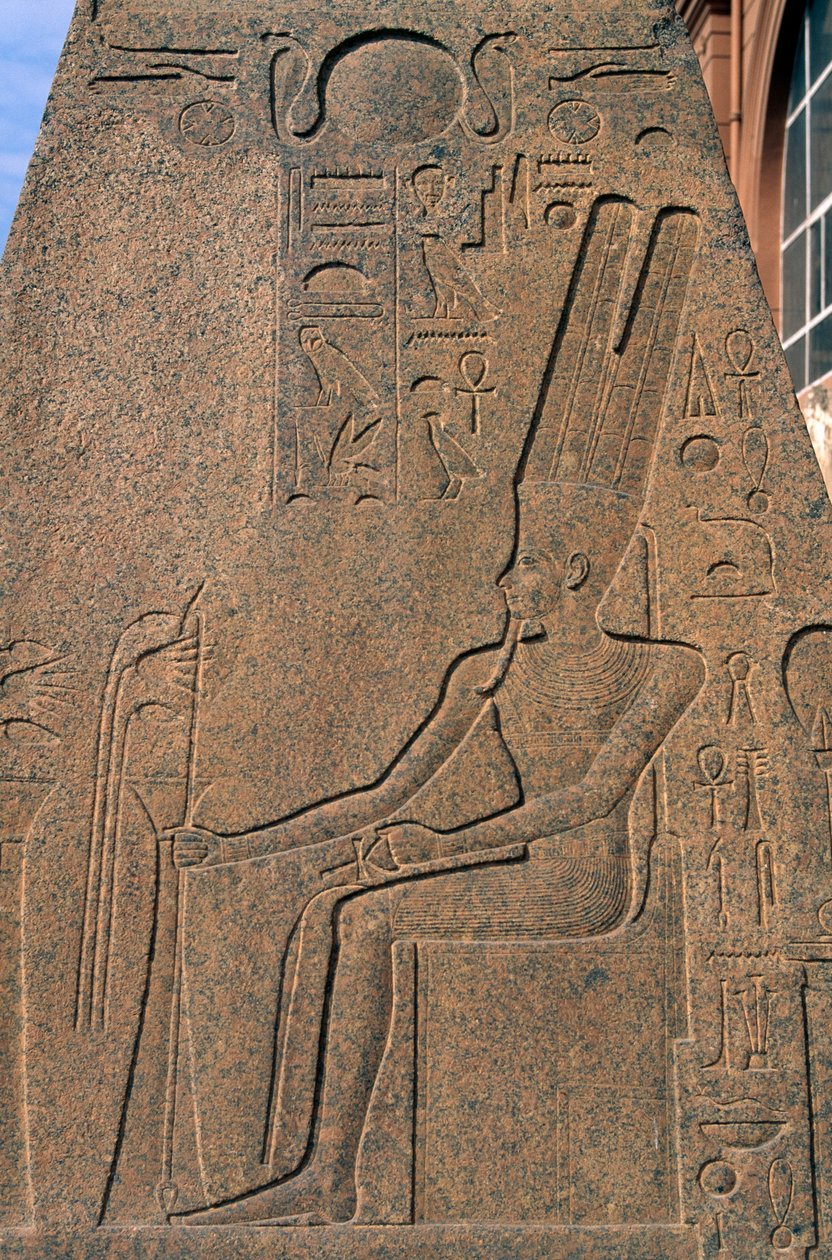 Relief z obelisku Ramzesa II w ogrodzie Muzeum Egipskiego w Kairze, Egipt, cywilizacja egipska, Nowe Państwo, dynastia XIX autorstwa Egyptian 19th Dynasty
