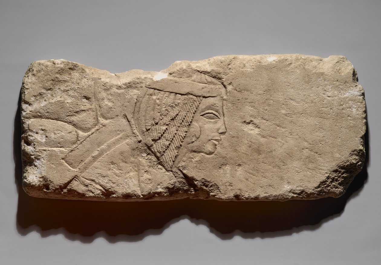 Relief kobiety, prawdopodobnie z Tell el-Amarna, Nowe Królestwo, c.1353-1336 pne (wapień) autorstwa Egyptian 19th Dynasty
