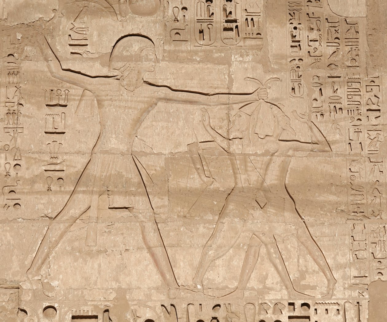 Scena masakry wrogów, Świątynia Horusa, Edfu autorstwa Egyptian 19th Dynasty