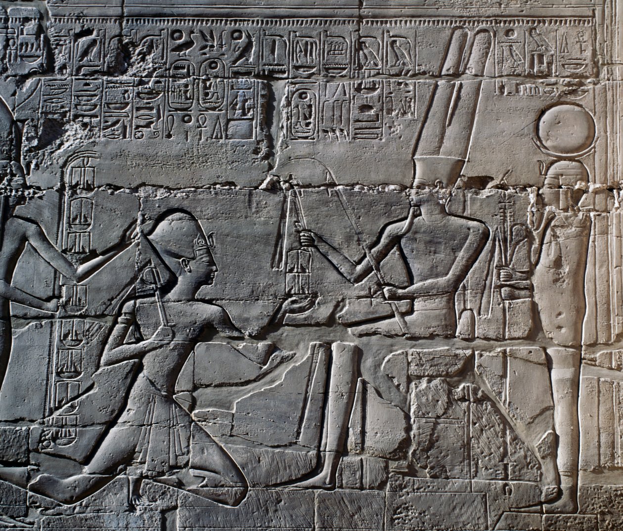 Seti I:n kampanjat Syyriassa ja Palestiinassa, helpotus, Great Hypostyle Hallin pohjoinen ulkoseinä, Karnakin temppelikompleksi (Unescon maailmanperintöluettelo polish autorstwa Egyptian 19th Dynasty