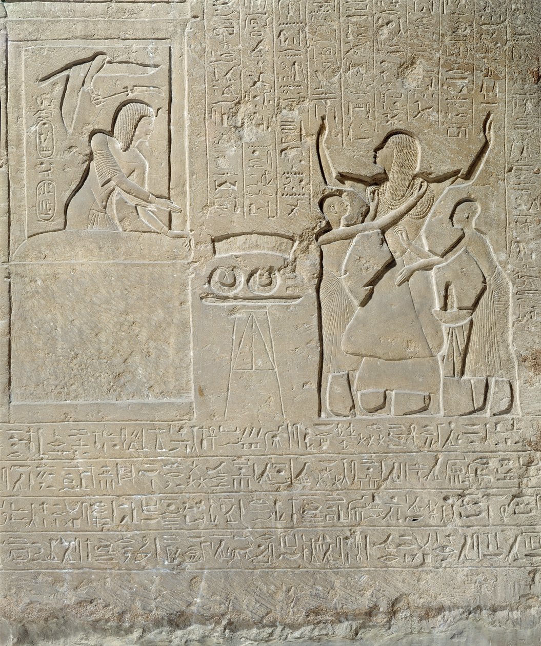 Stela naszyjników, Hormin otrzymujący należne mu złoto z Seti I (ok. 1303-1290 pne) Nowe Królestwo (wapień) autorstwa Egyptian 19th Dynasty