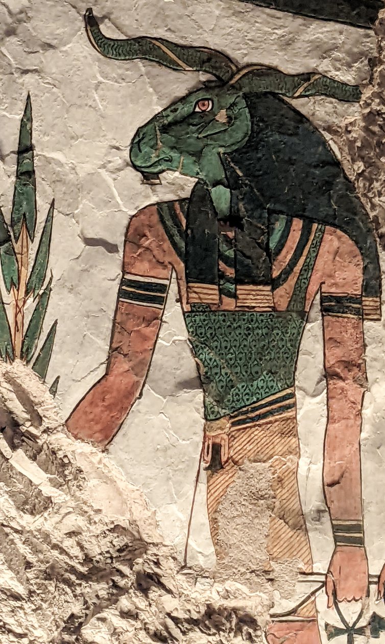 Posłaniec z głową barana (malarstwo ścienne) autorstwa Egyptian 19th Dynasty
