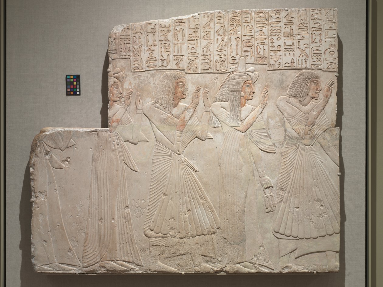 Ulga grobowa głównego lekarza Amenhotepa i rodziny, c.1279-1257 pne autorstwa Egyptian 19th Dynasty
