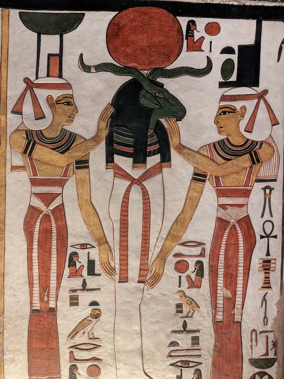 Dolina Królowych, Grobowiec Nefertari (malowidło ścienne) autorstwa Egyptian 19th Dynasty