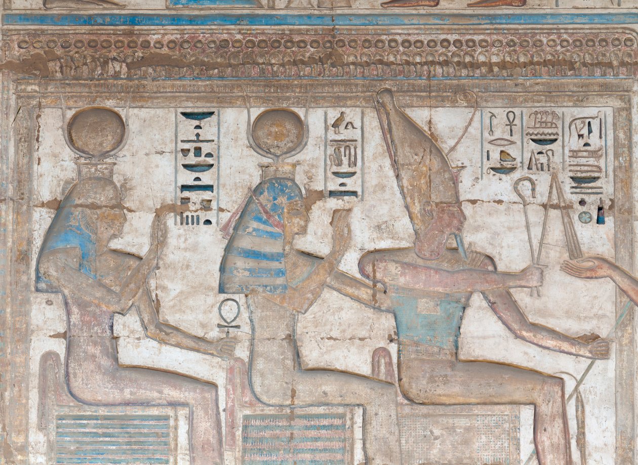 Namalowany reliefowy obraz na ścianie autorstwa Egyptian 20th Dynasty