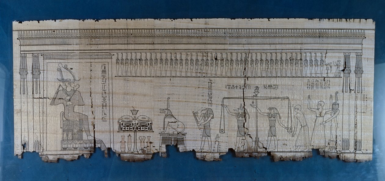 Papirus przedstawiający scenę satyryczną, ok. 1100 pne, datowany na panowanie Ramzesa IX, Cywilizacja Egipska, Nowe Państwo, XX dynastia autorstwa Egyptian 20th Dynasty